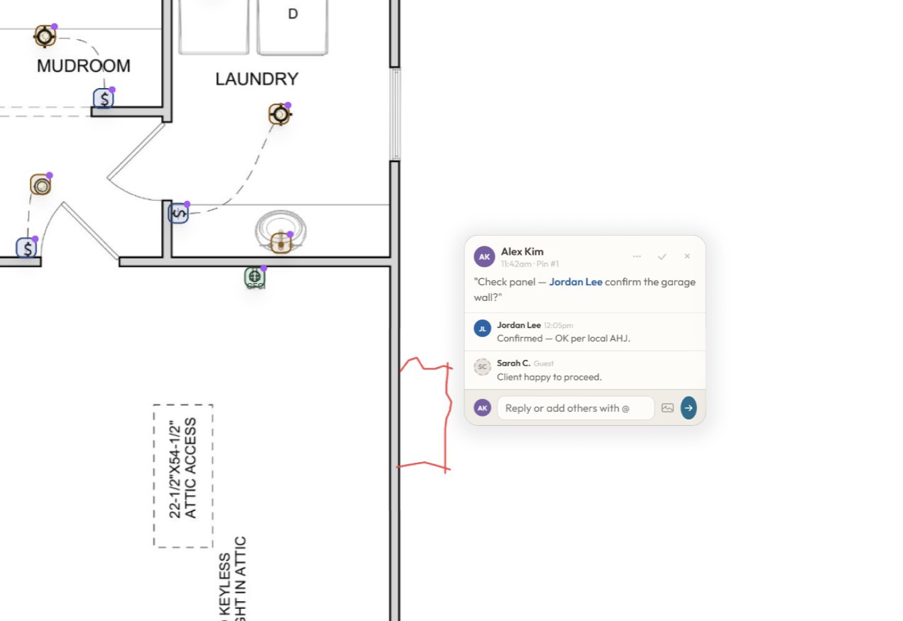Spark Collaborate — pinned comments and reviewer threads